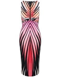 Roberto Cavalli - Ray Of Paradise Print Midi Dress - Lyst