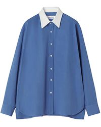 Lanvin - Contrast-Collar Cotton Shirt - Lyst