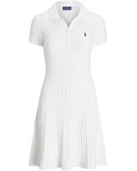 Polo Ralph Lauren - Robe Mi-Longue En Maille Torsadée - Lyst