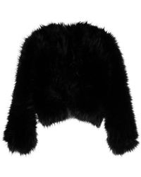 Elie Saab - Faux-Fur Design Long-Sleeve Jacket - Lyst
