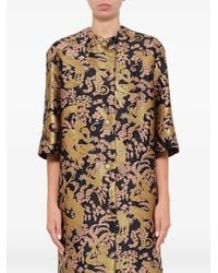 Lanvin - Jacquard-Patterned Button-Front Coat - Lyst