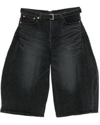 Sacai - Belted Barrel-Leg Shorts - Lyst