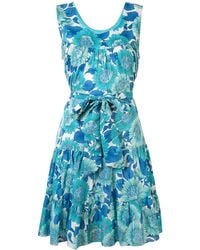 Bambah - Floral Print Flared Dress - Lyst