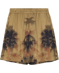 Laneus - Bermuda Shorts Met Palmboomprint - Lyst