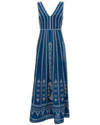 Emporio Sirenuse - Nellie Embroidered Sleeveless Dress - Lyst