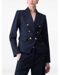 Liu Jo - Pinstripe Double-Breasted Blazer - Lyst