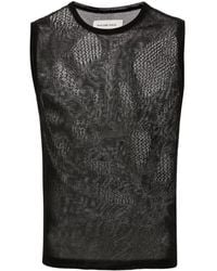 Feng Chen Wang - Lace-knit Patterned Tank Top - Lyst
