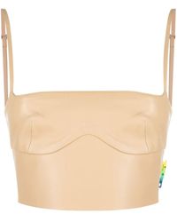 Off-White c/o Virgil Abloh - Cropped Leather Bustier Top - Lyst