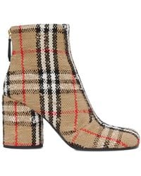 Burberry - Vintage Check Bouclé Ankle Boots - Lyst