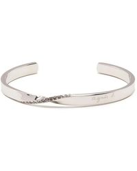 agnès b. - Twist-Detail Stainless Steel Bangle - Lyst