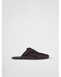 Prada - Brogue-Detail Leather Mules - Lyst
