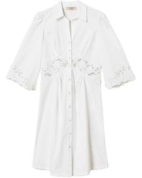 Twinset - Lace-Detail Midi Shirt Dress - Lyst