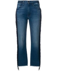 3x1 Jean crop W3 à franges - Bleu