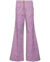 Etro - Geometric-print Flared Trousers - Lyst