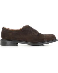 Cheaney - Brogue Suede Derby Shoes - Lyst