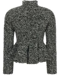 Alberta Ferretti - Bouclé Peplum Jacket - Lyst
