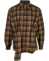 Maison Margiela - X Pendleton Asymmetric Plaid Wool Shirt - Lyst