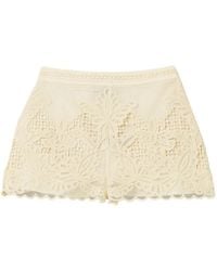 Twinset - Mesh Shorts With Embroidery - Lyst