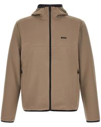 BOSS - Logo-Detail Hooded Jacket - Lyst