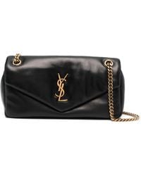 Saint Laurent - Bolso De Hombro Calypso Con Placa Del Logo - Lyst