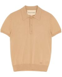 Valentino Garavani - Wool Polo Shirt With Vlogo Embroidery - Lyst
