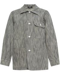 A.P.C. - Striped Button-Up Shirt Jacket - Lyst