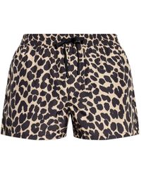 Balmain - Leopard-print Drawstring Swim Shorts - Lyst