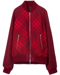 Burberry - Check Reversible Bomber Jacket - Lyst