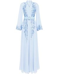 Saiid Kobeisy - Floral-Embroidered Beaded Kaftan Dress - Lyst