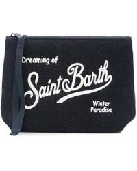 MC2 Saint Barth - Aline Logo-Embroidered Denim Clutch Bag - Lyst