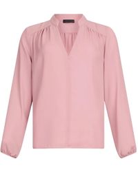 Liu Jo - Mandarin-Collar V-Neck Blouse - Lyst