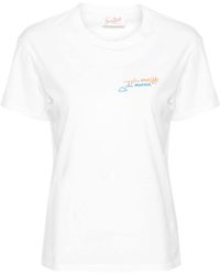 Mc2 Saint Barth - T-shirt Met Geborduurde Tekst - Lyst