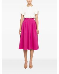 Nissa - High-Waisted Cotton Midi Skirt - Lyst