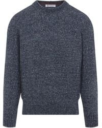 Brunello Cucinelli - Crewneck Sweater With A Melange Effect - Lyst