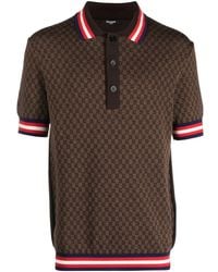Balmain - Mini Monogram Jacquard Polo Shirt - Lyst