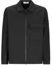 Stone Island - Zip-fastening pocket shirt jacket - Lyst