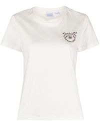 Pinko - T-Shirt mit Logo-Verzierung - Lyst