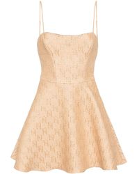 Elisabetta Franchi - Mini Dress With Jacquard Pattern And Lurex Details - Lyst