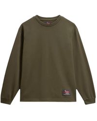 Woolrich - Katoenen Sweater Met Logopatch - Lyst