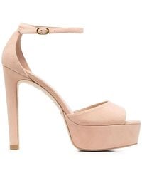 Stuart Weitzman - Platform Suede Sandals - Lyst