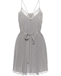 Zadig & Voltaire - Ristyz Diamante-Embellished Lace-Trim Silk Mini Dress - Lyst