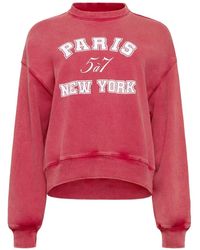 Cinq À Sept - Logo-Print Washed Sweater - Lyst