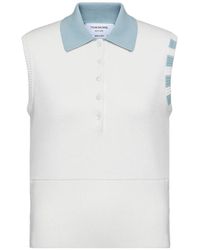 Thom Browne - Milano Stitch 4-Bar Sleeveless Polo - Lyst