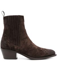 Sartore - 45mm Western Suede Ankle Boots - Lyst