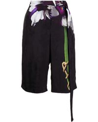 Jason Wu - Tie-detailed Printed Bermuda Shorts - Lyst