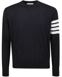 Thom Browne - Four Stripe Long Sleeve Sweater - Lyst