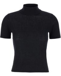 Max Mara - Camiseta de canalé con cuello alto - Lyst