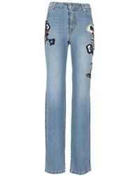 Ermanno Scervino - Embroidered Straight-Leg Jeans - Lyst