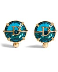 DSquared² - Logo-plaque Crystal-embellished Earrings - Lyst