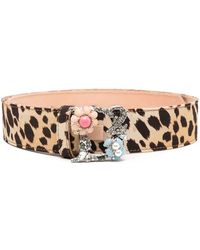 DSquared² - Embellished Leopard-Print Belt - Lyst